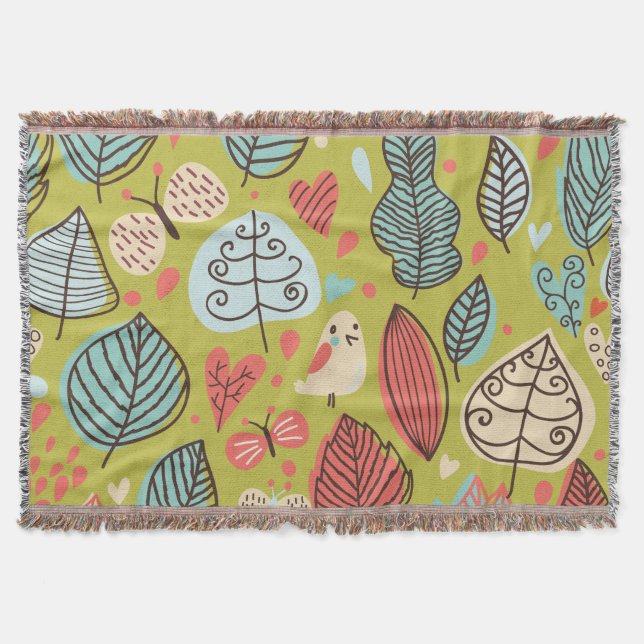 Farbige Blätter werfen Blanket Decke (Vorderseite)