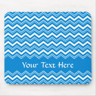 Farbige Blau- und weiße Zigzags Mousepad