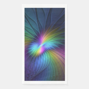 Farbige Blaue Moderne Abstrakte Fractal-Kunst Serviette