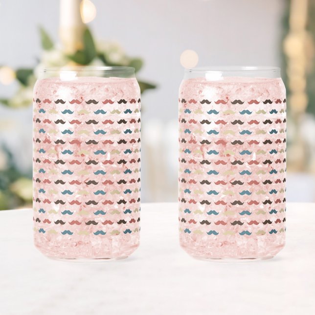Farbige Blaue Orange Braune Hipster Schnurrbärte Dosenglas (Insitu (Hochzeit))