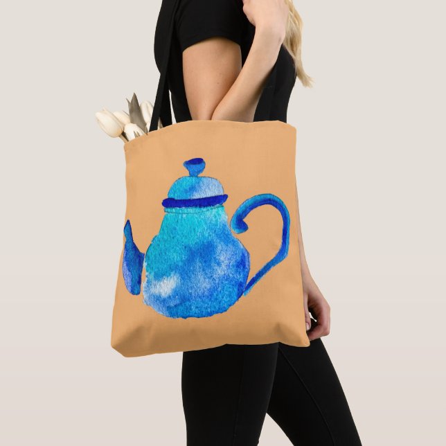 Farbige blaue Teekanne Tasche (Von Nahem)
