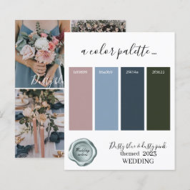 Farbige blaue und staubige rosa Hochzeitsfarben Pa