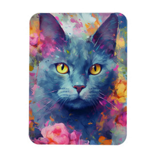 Farbige Blaukatze Magnet