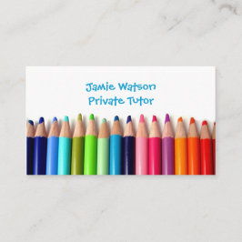 Farbige Bleistift-Tutor-Lehrer-Visitenkarte Visitenkarte