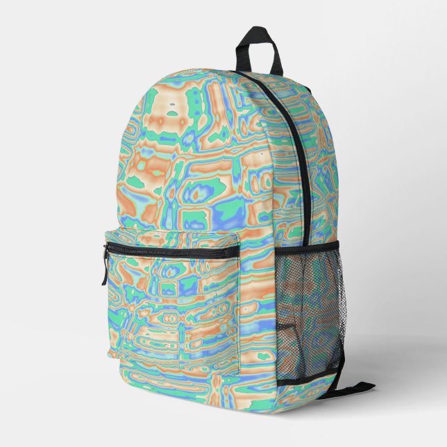 Farbige Blobs Bedruckter Rucksack (Rückseitige Ecke Rechts)