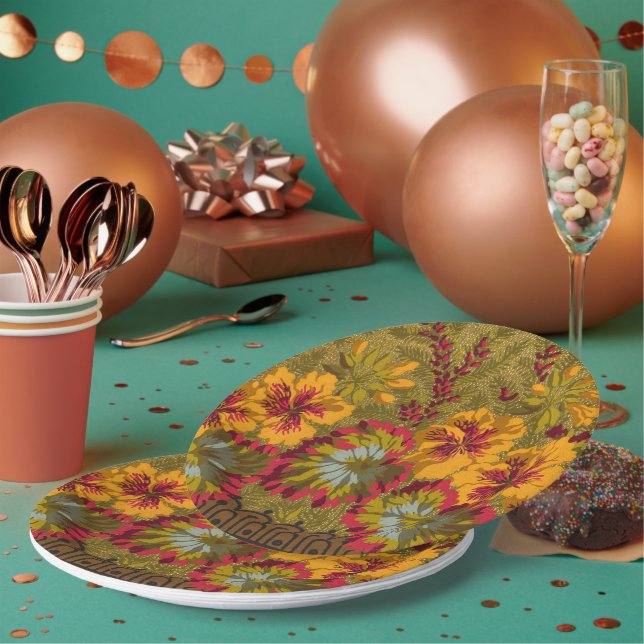 Farbige, blühende Nasturtien Berries Partyware Pappteller (Multi)