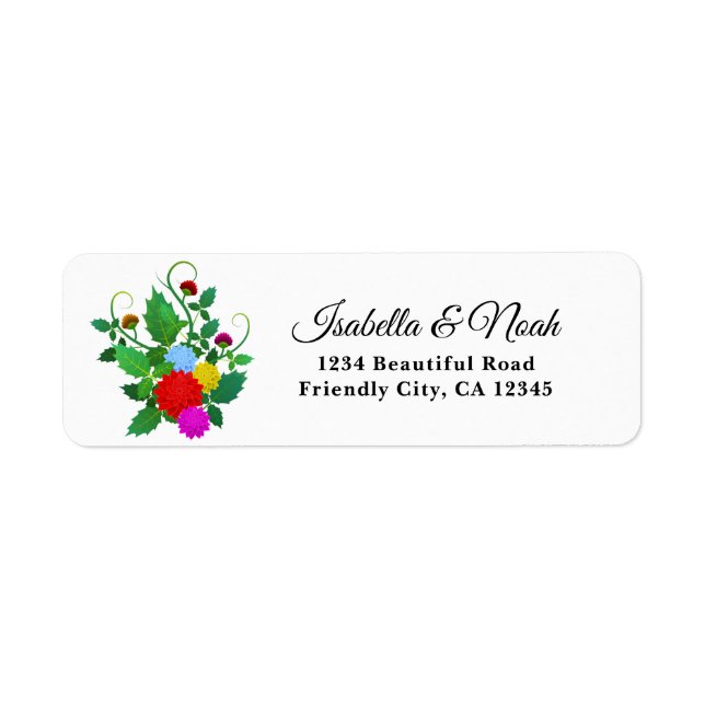 Farbige Blume 02 Hochzeitadresse (Vorne)