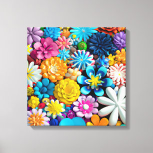 Farbige Blume Abstrakte Blumen Moderne Leinwanddruck