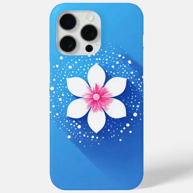Farbige Blume auf blauem Hintergrund Case-Mate iPhone Hülle (Rückseite)