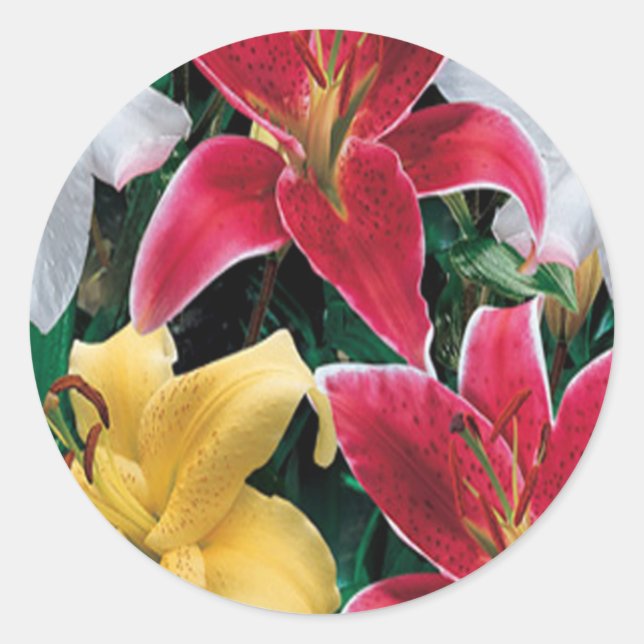Farbige Blume Aufkleber (Vorderseite)