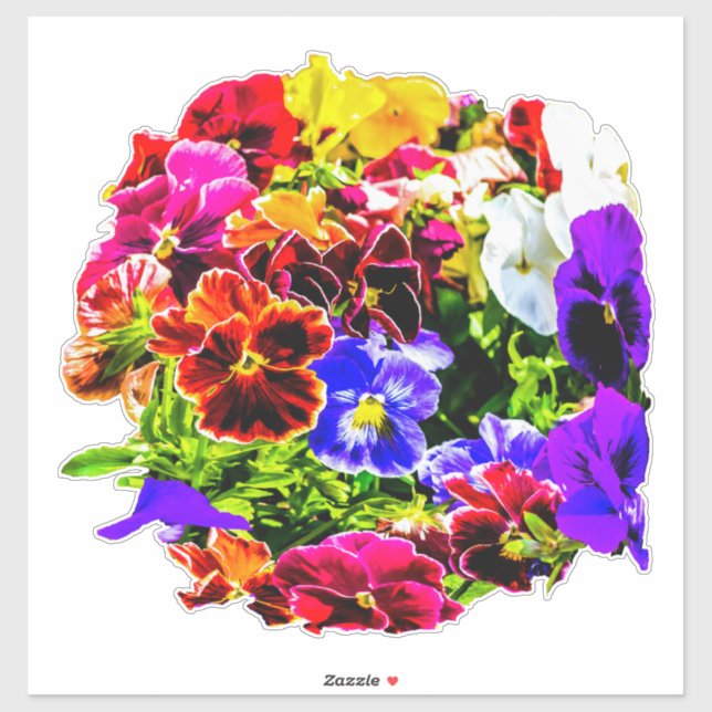 Farbige Blume Aufkleber (Blatt)