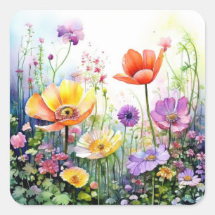 Farbige Blume Aufkleber