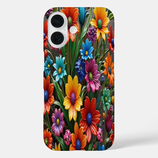 Farbige Blume aus Glas #1 - iPhone-Fälle iPhone 16 Hülle (Rückseite)
