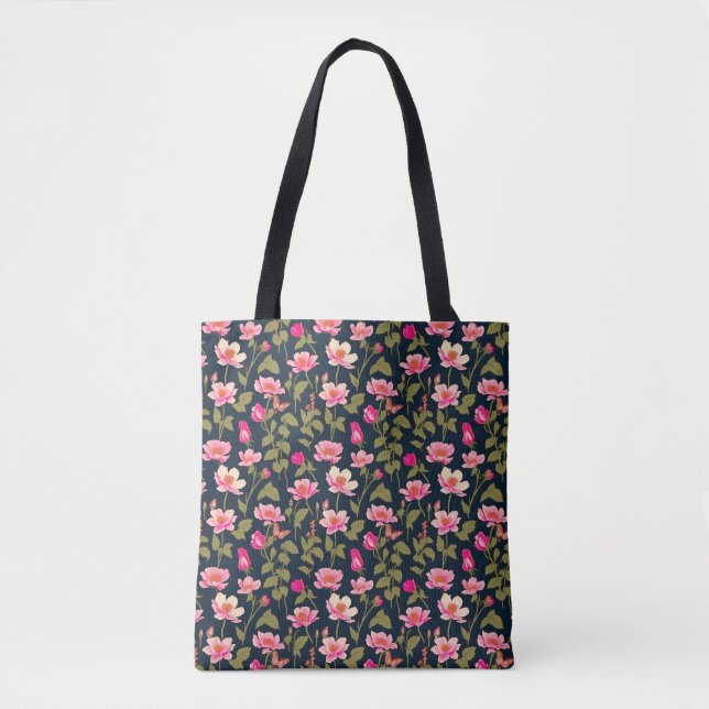 Farbige Blume-Blumenmuster 22 - Totbeutel Tasche (Vorderseite)