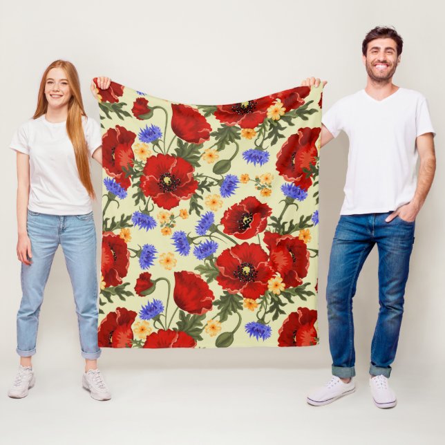 Farbige Blume, Blumenmuster, Muster von Blume Fleecedecke (Beispiel)