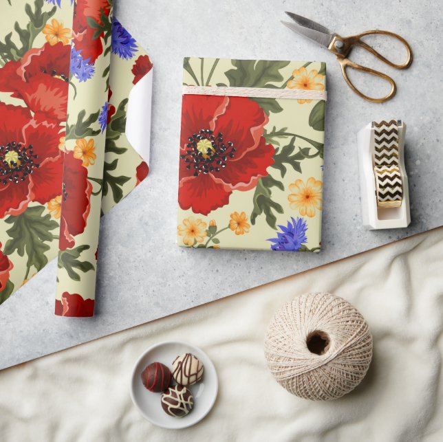 Farbige Blume, Blumenmuster, Muster von Blume Geschenkpapier (Kunsthandwerk)