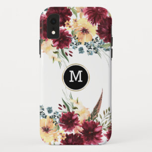 Farbige Blume Border Monogram Case-Mate iPhone Hülle
