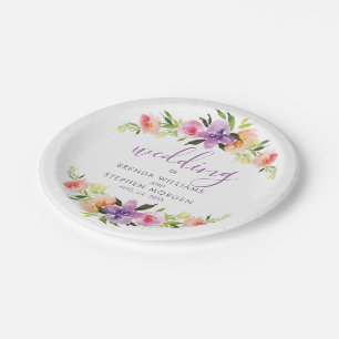 Farbige Blume Bouquet Frame Pappteller