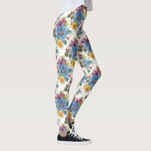 Farbige Blume Bouquet Nahtloses Muster GR4 Leggings