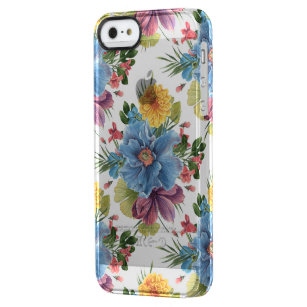 Farbige Blume Bouquet Nahtloses Muster GR4 Durchsichtige iPhone SE/5/5s Hülle