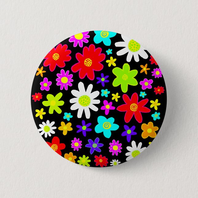 Farbige Blume Button (Vorderseite)