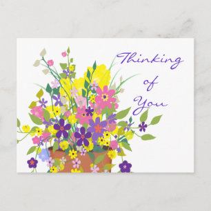 Farbige Blume Denken Sie an Sie Postkarte