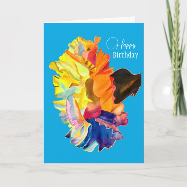 Farbige Blume der Nassfarbe Karte (Vorderseite)