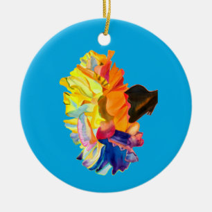 Farbige Blume der Nassfarbe Keramik Ornament