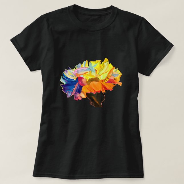 Farbige Blume der Nassfarbe T-Shirt (Design vorne)