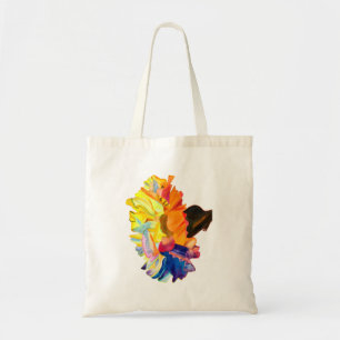 Farbige Blume der Nassfarbe Tragetasche