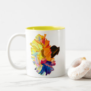 Farbige Blume der Nassfarbe Zweifarbige Tasse