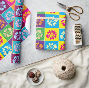 Farbige Blume des Hibiskus Geschenkpapier