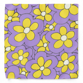 Farbige Blume Design Lila gelb Kopftuch