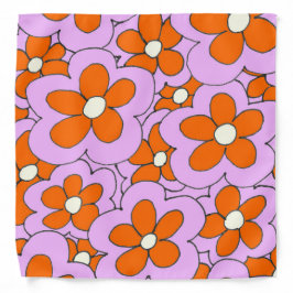 Farbige Blume Design Orange Pink Kopftuch