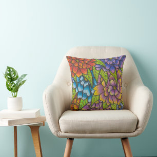 Farbige Blume Druckkopfkissen für Sofa und Bett Kissen