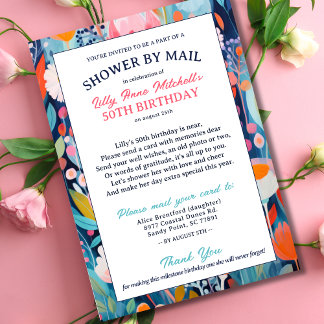 Farbige Blume Dusche von Mail 50. Geburtstag Einladung