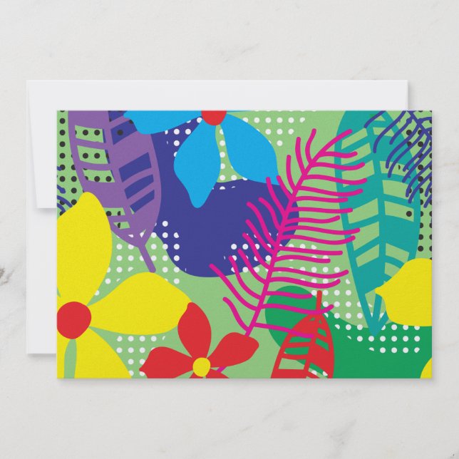 Farbige Blume Einladung (Vorderseite)