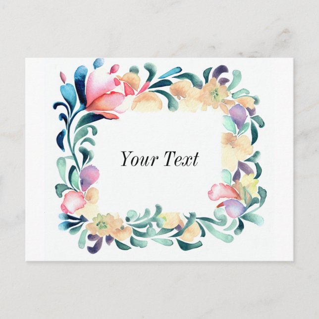 Farbige Blume Einladung Postkarte (Vorderseite)