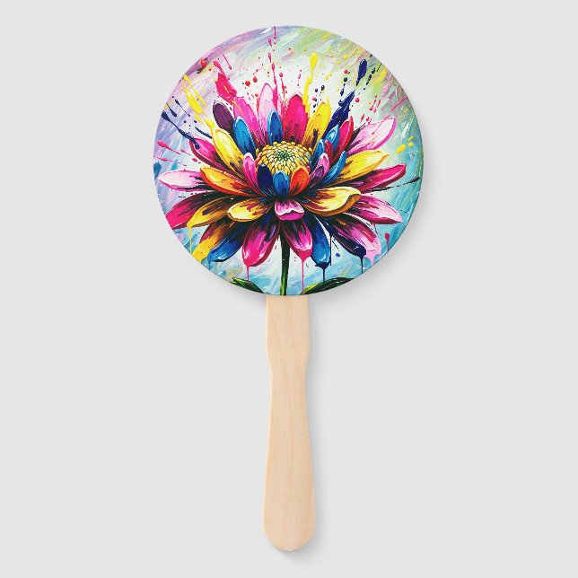 Farbige Blume Fächer (Vorderseite)