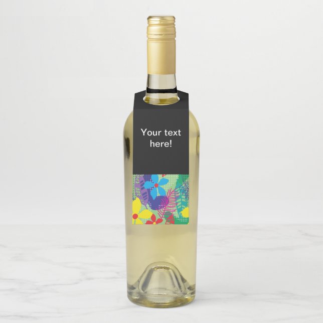 Farbige Blume Flaschenanhänger (Auf Flasche)