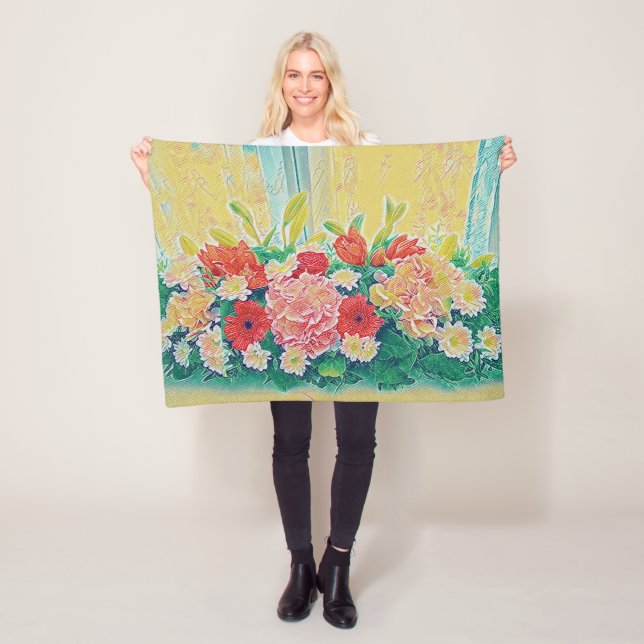 Farbige Blume Fleecedecke (Beispiel)