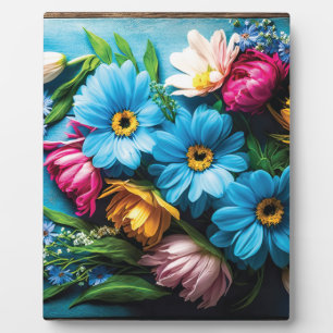 Farbige Blume Fotoplatte