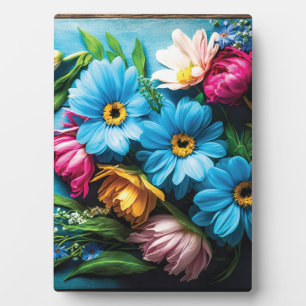 Farbige Blume Fotoplatte