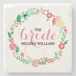 Farbige Blume für Hochzeitskranz Steinuntersetzer