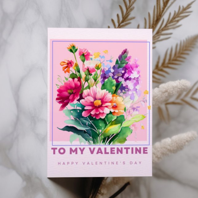 Farbige Blume für mein Valentin Postkarte (Von Creator hochgeladen)