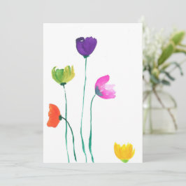 Farbige Blume für Wasserfarben - Flachbildschirm Dankeskarte