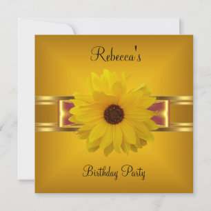 Farbige Blume Gelber Goldener Bogen Einladung