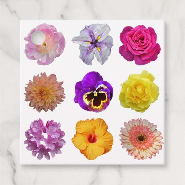 Farbige Blume Geschenkanhänger (Vorderseite)