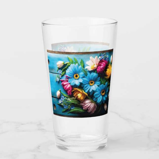 Farbige Blume Glas (Vorderseite)