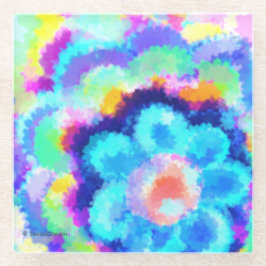 Farbige Blume Glasuntersetzer